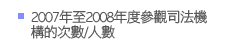 2007年至2008年參觀司法機構的次數/人數
