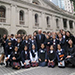 Primary students joining the school guided visit to the Court of Final Appeal take a photo with Chief Justice MA