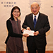 Chief Justice MA shares the joy with Ms YUEN Pui-wah, Sandra, Senior Clerical Officer, who receives the Secretary for the Civil Service’s Commendation Award (13 December)