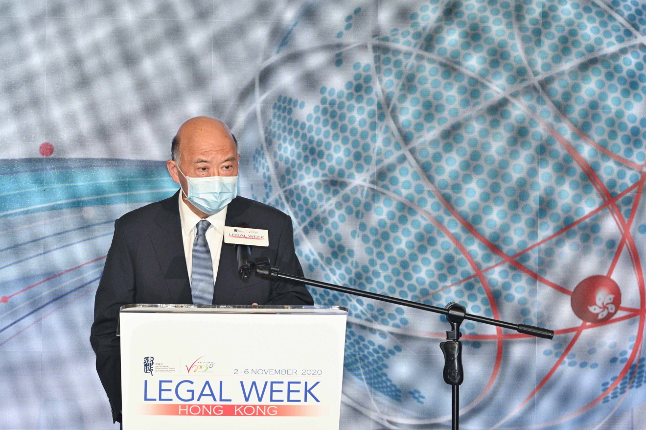 The Hon Chief Justice Geoffrey MA delivers a speech at the Opening of the Hong Kong Legal Week 2020 cum Opening of the Hong Kong Legal Hub and Launch of Vision 2030 for Rule of Law (2 November)