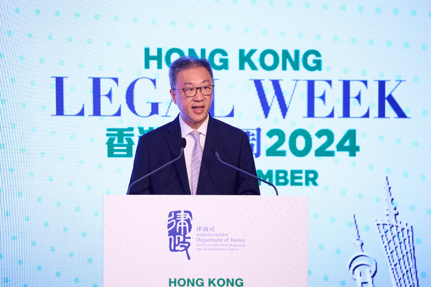 高等法院原訟法庭法官陸啟康在香港法律周2024「法治：最好的營商環境」其中一場主題論壇上作簡介講者(十一月八日)
