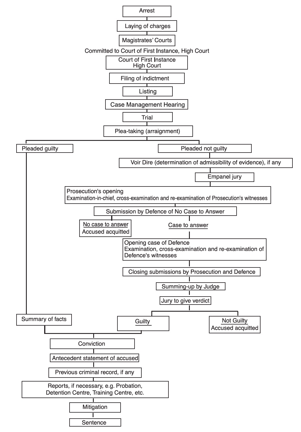 Flowchart on Criminal Procedure in CFI