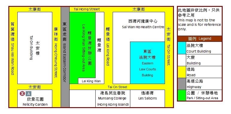 Location Map of Eastern Law Courts Building