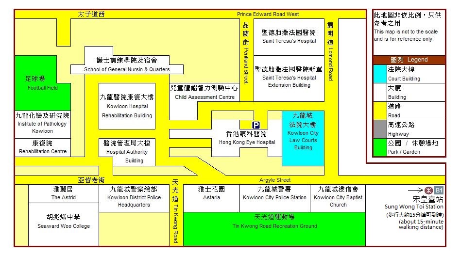 Location Map of Kowloon City Law Courts Building