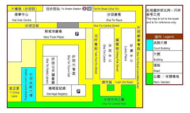 Location Map of Shatin Law Courts Building
