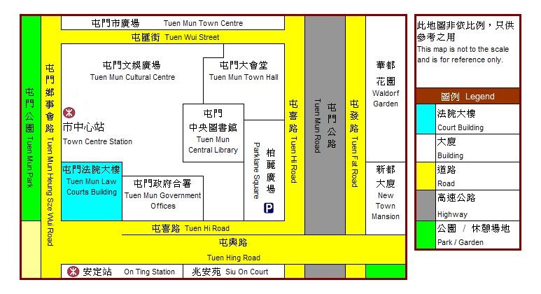 Location Map of Tuen Mun Law Courts Building